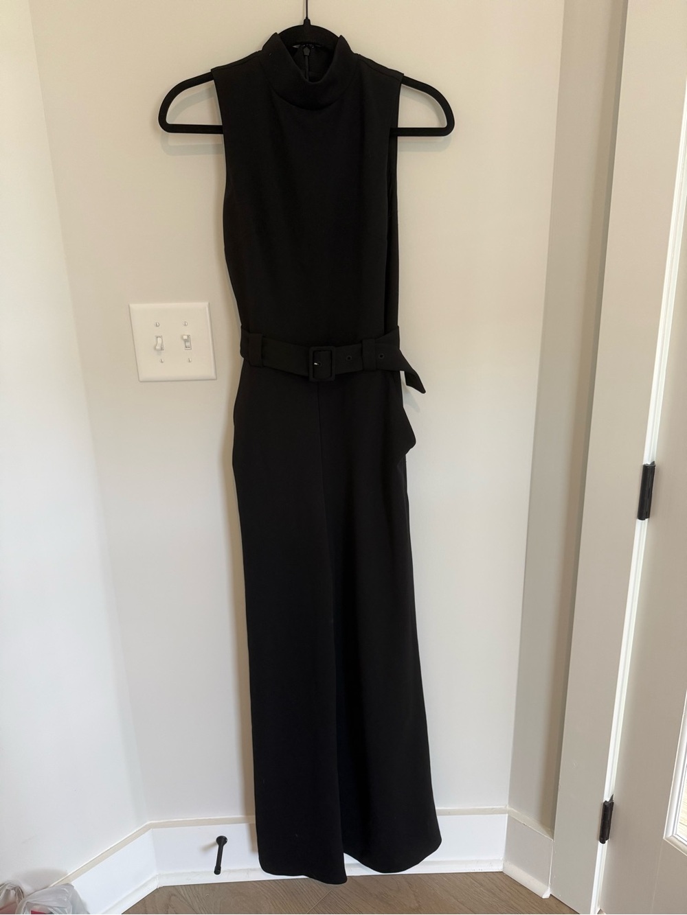 Express Black Sleeveless Belted Maxi Dress